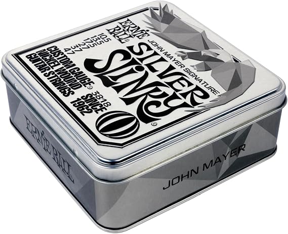Ernie Ball John Mayer Silver Slinky Nickel Wound Electric Guitar Strings 3-Pack Tin - 10.5-47 Gauge