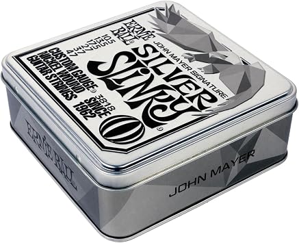 Ernie Ball John Mayer Silver Slinky Nickel Wound Electric Guitar Strings 3-Pack Tin - 10.5-47 Gauge