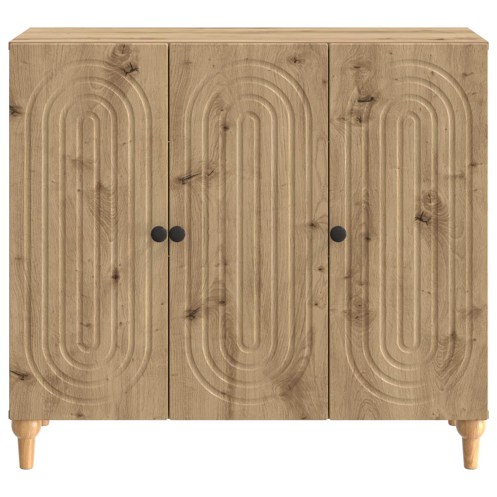 Credenza Mobile Buffet da Soggiorno 3 Ante 89x34,5x80 cm Rovere