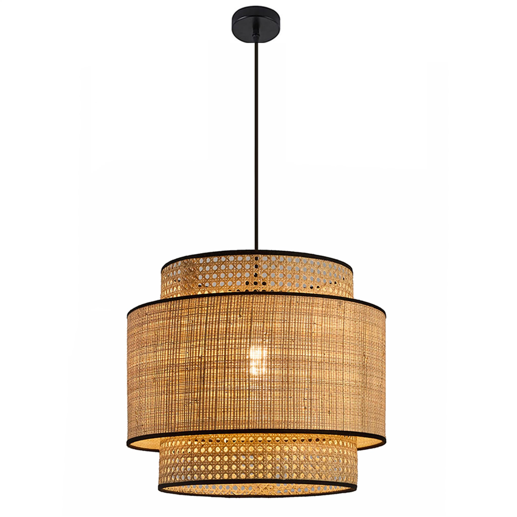 CWVYKNP American Country Kitchen Island Light Coastal Chandelier Light Fixture with Fabric Shade, Linen Basket Hanging Light for Bedroom Kitchen Living Room Restaurant Hallway Foyer