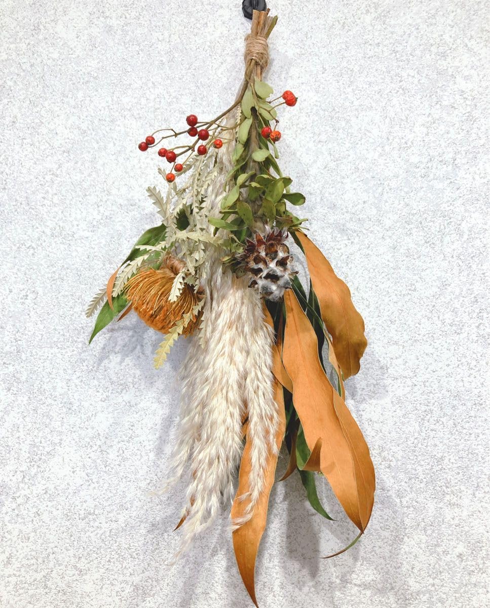 しめ飾り　2点セット ドライフラワー2way しめ縄しめ飾り正月