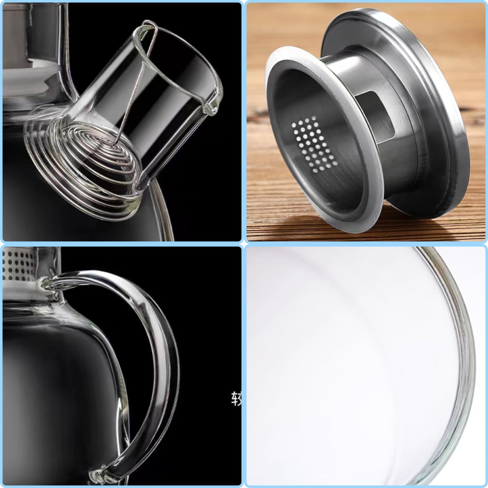 Teiera In Vetro Borosilicato 1000ml Con Filtro Acciaio Inox - Per Tè, Tisane E Caffè | Infusiera Con Beccuccio - Foto 3