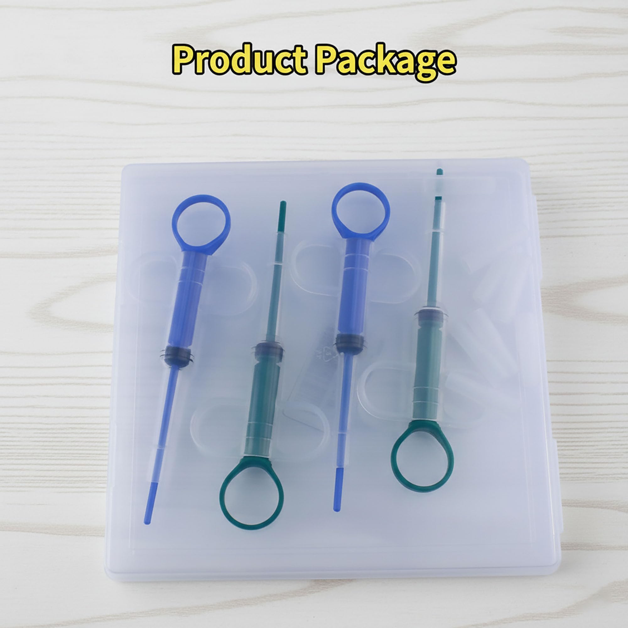 Dispensador de píldoras y popper para gatos, pistola de 4 piezas con punta suave, herramienta alimentadora de medicamentos para perros y animales pequeños, empujador de jeringa para tabletas