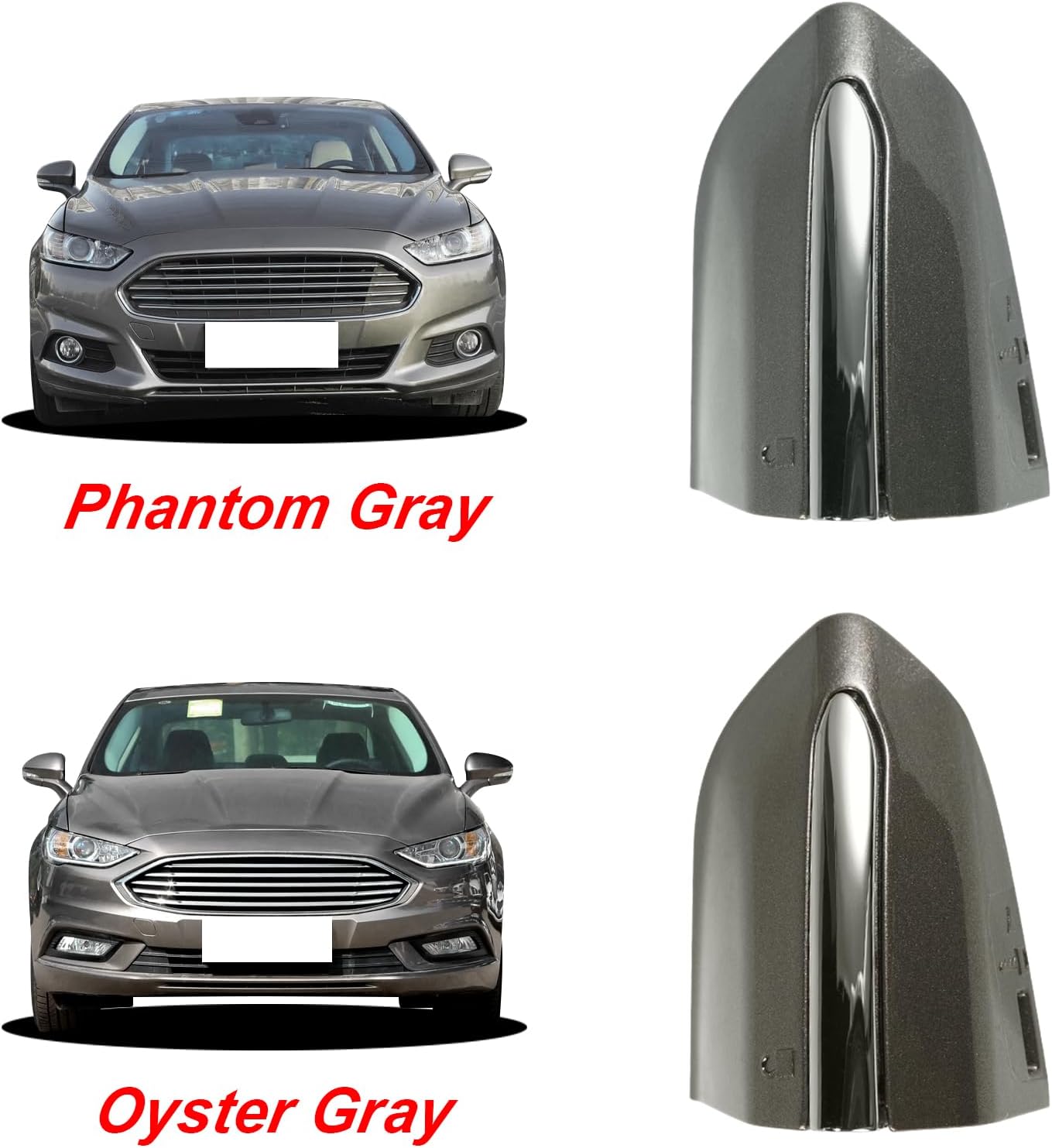 Car Exterior Door Handle Key Hole Trim Cover Cap Compatible with Ford Fusion 2013 2014 2015 2016 2017 2018 2019 2020 Door Handle Lock Cap Phantom Gray with Electroplating DS7Z 54218A15-DC image 2