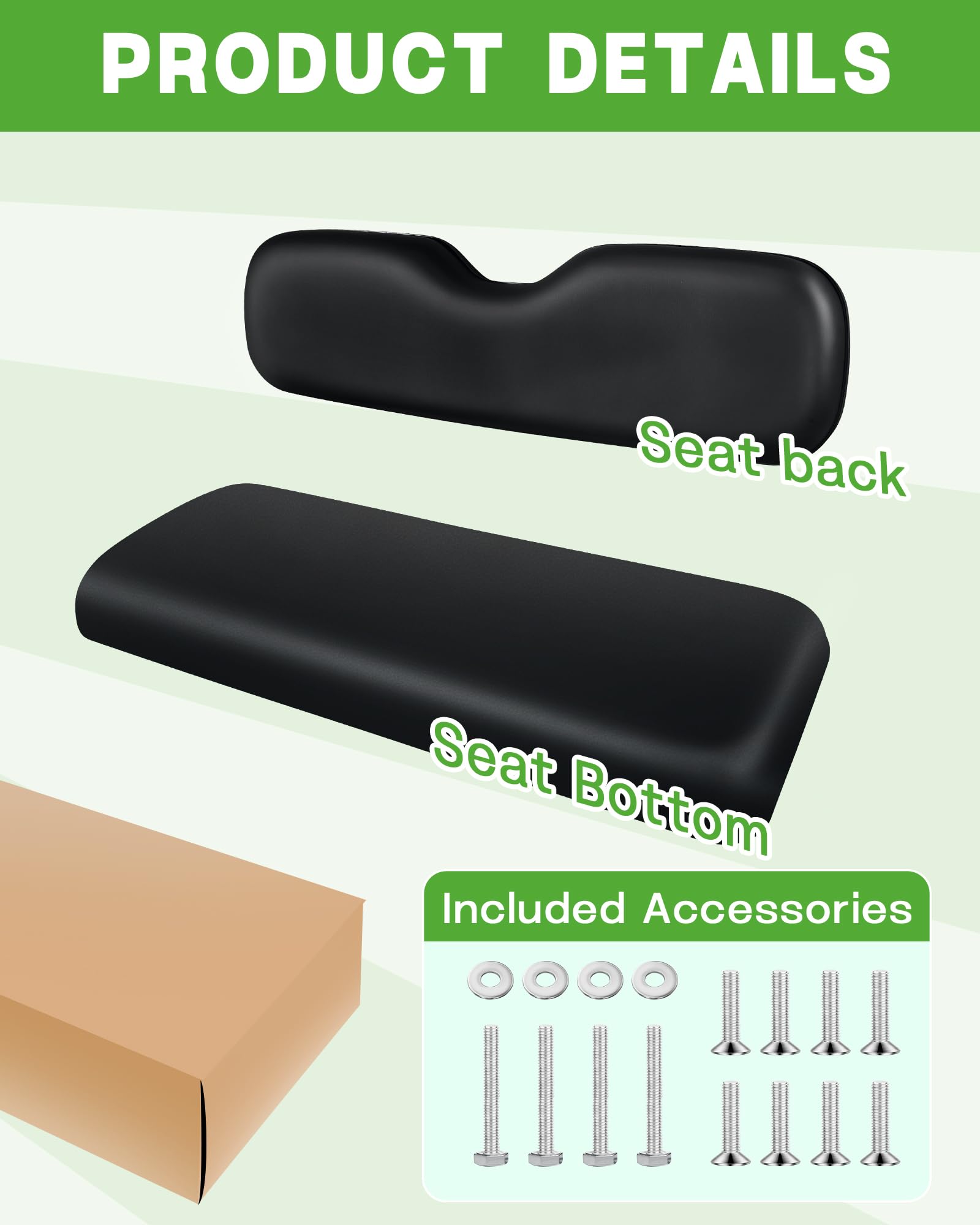HEOHOU Universal Rear Replacement Cushions for Golf Cart