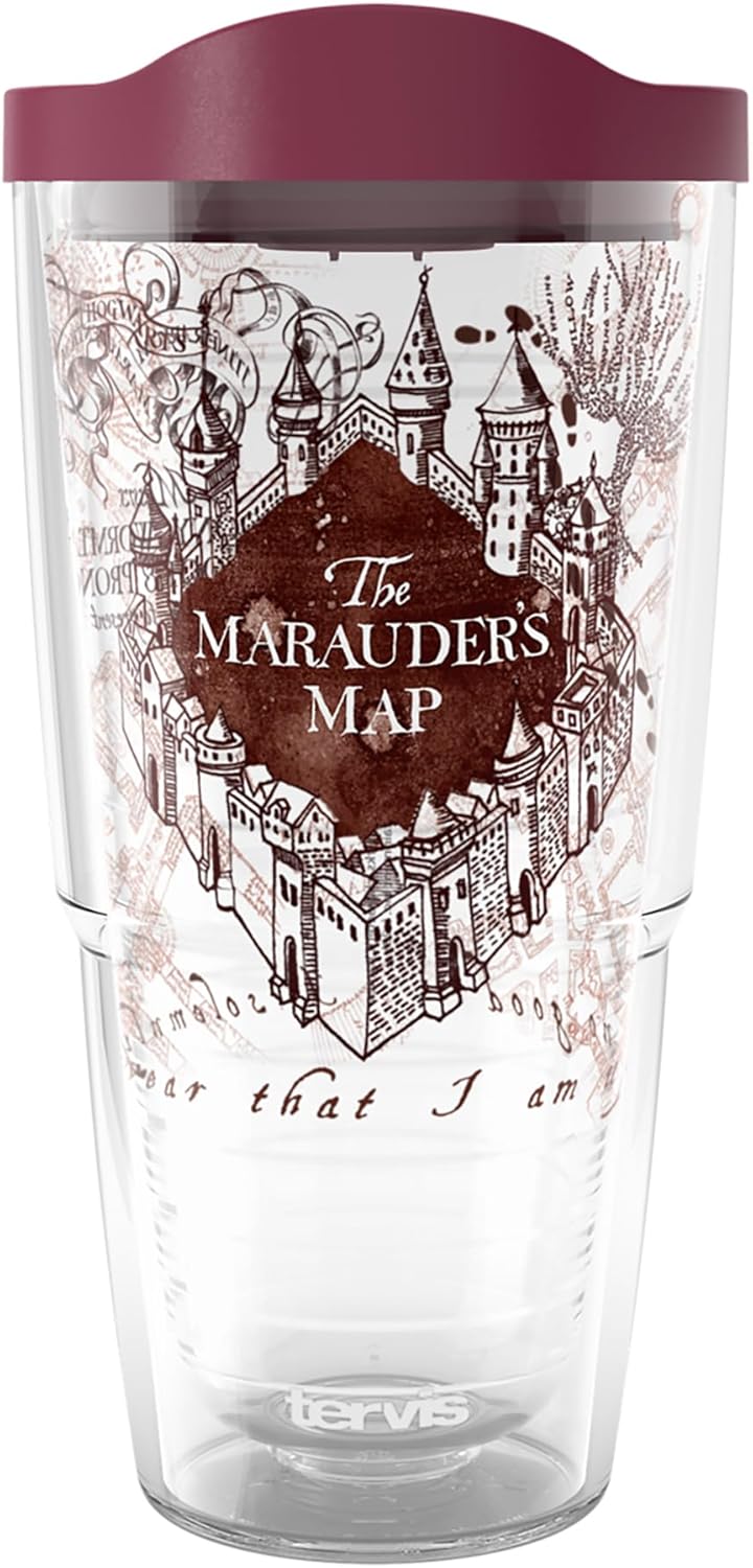 Tervis Harry Potter The Marauder's Map Made in USA Double Walled Insulated Tumbler Travel Cup Keeps Drinks Cold & Hot, 24oz, Classic