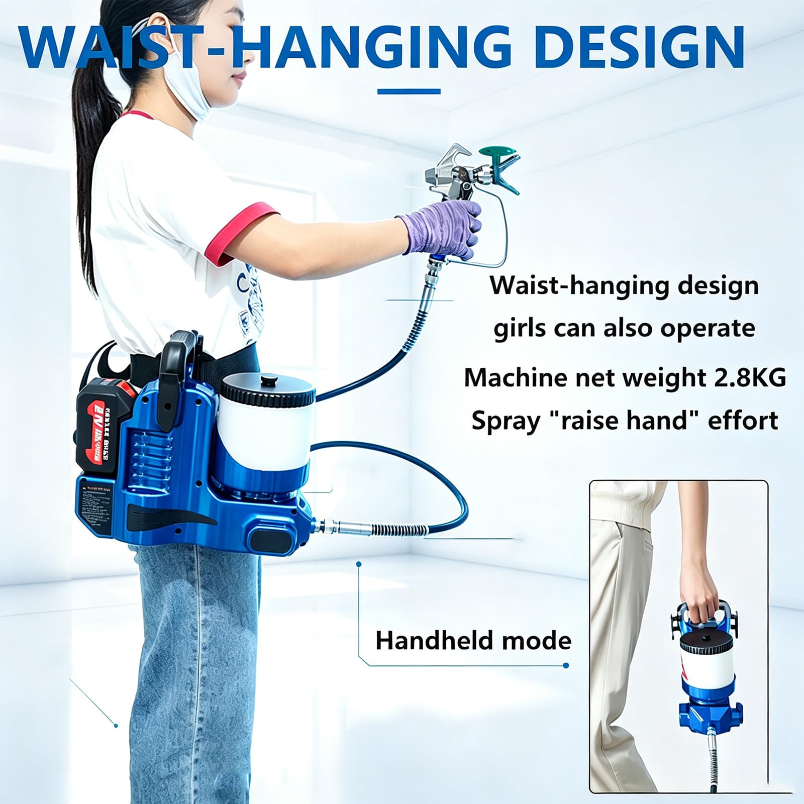 pulvérisateur de peinture professionnel, pistolet à peinture airless Blue