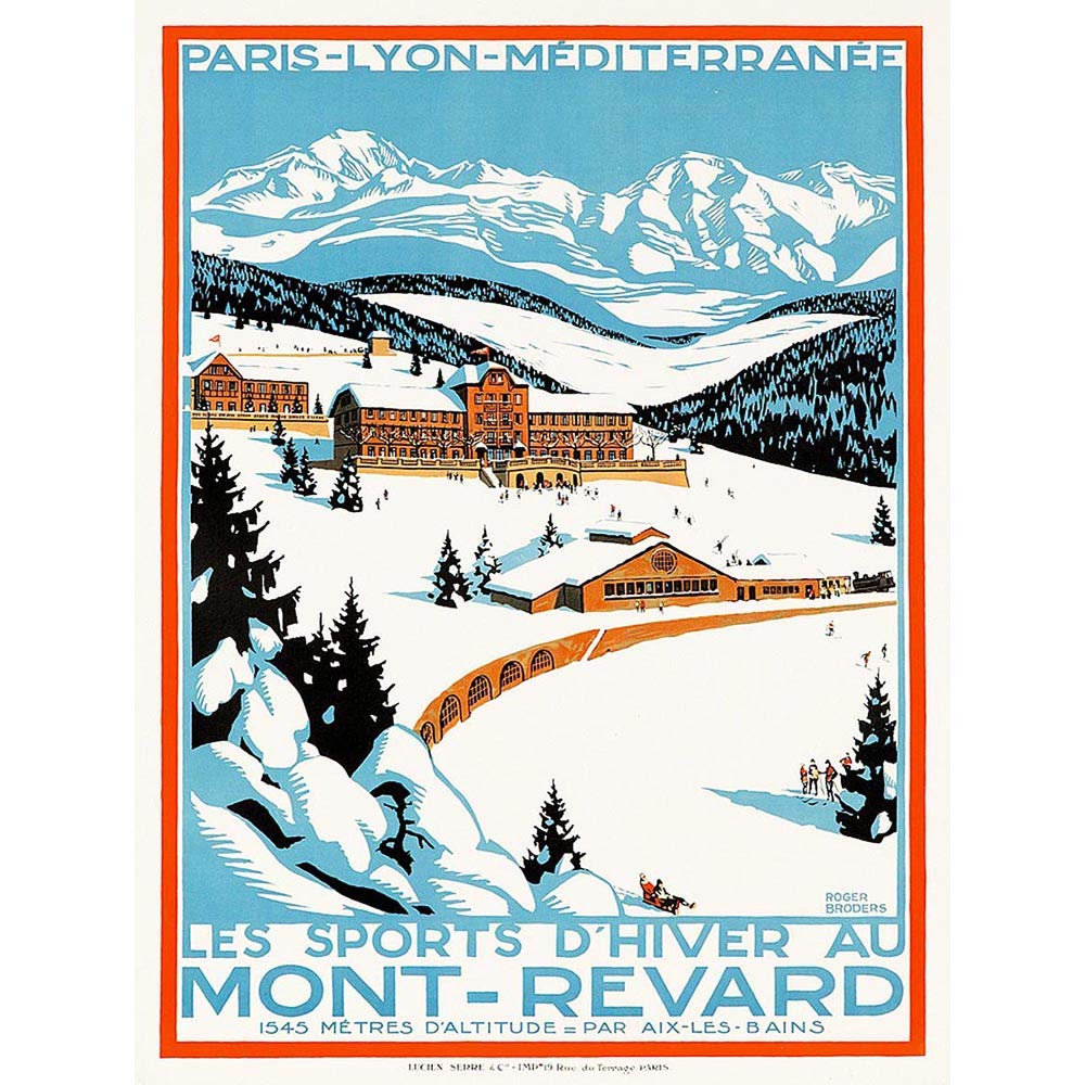 Wee Blue Coo Travel Winter Sport Mont Revard Alpine Resort Ski Snow France Art Print Poster Wall Decor 12X16 Inch