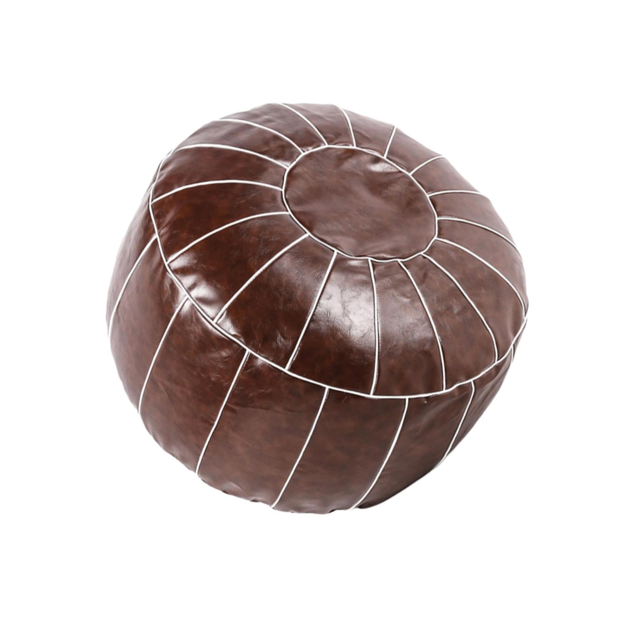 Zambuph Handmade Boho Moroccan Pouf Cover Unfilled Stylish and Unique Ottoman Unstuffed, Coffee
