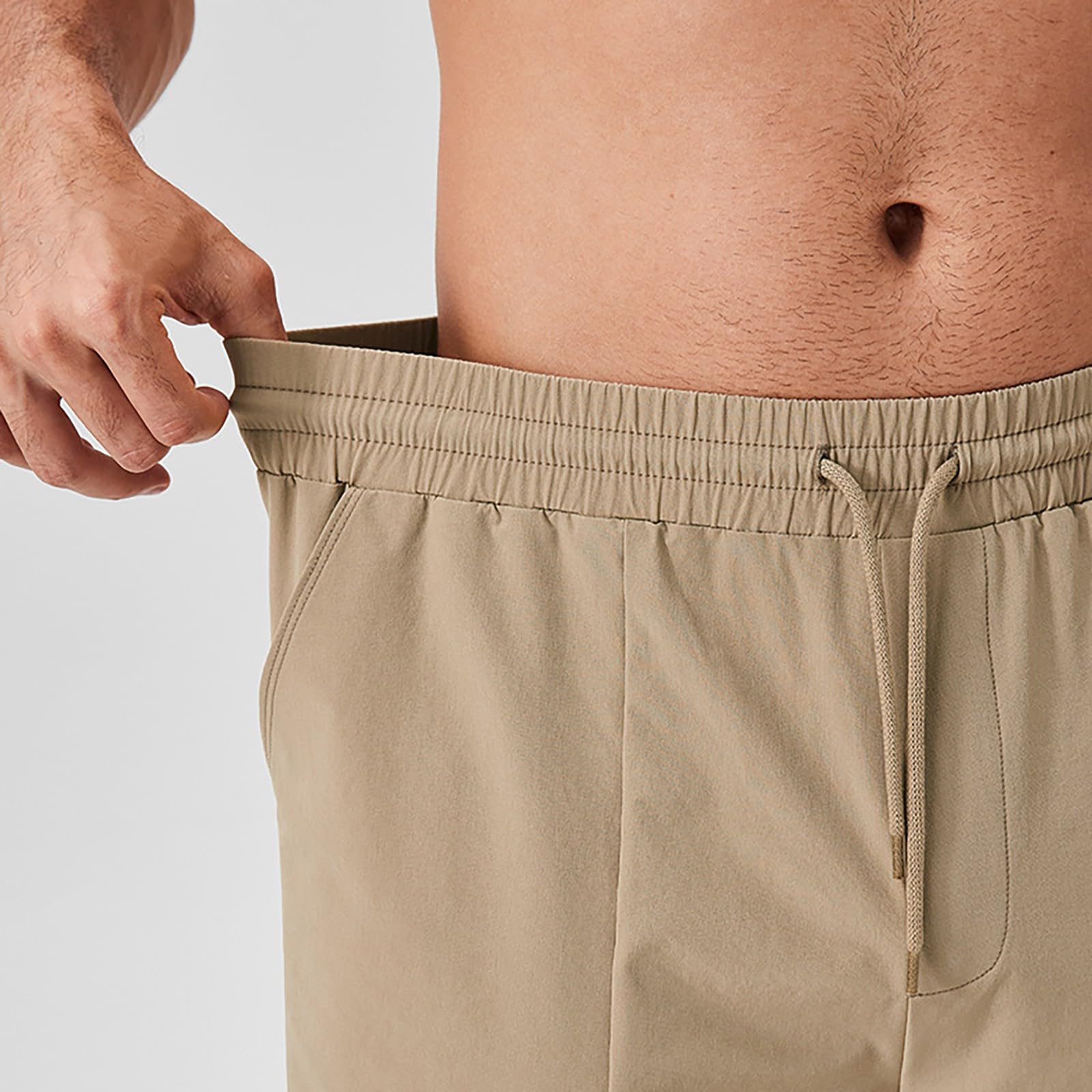 Pantaloni sportivi da uomo lunghi e dritti, con elastico in vita, leggeri