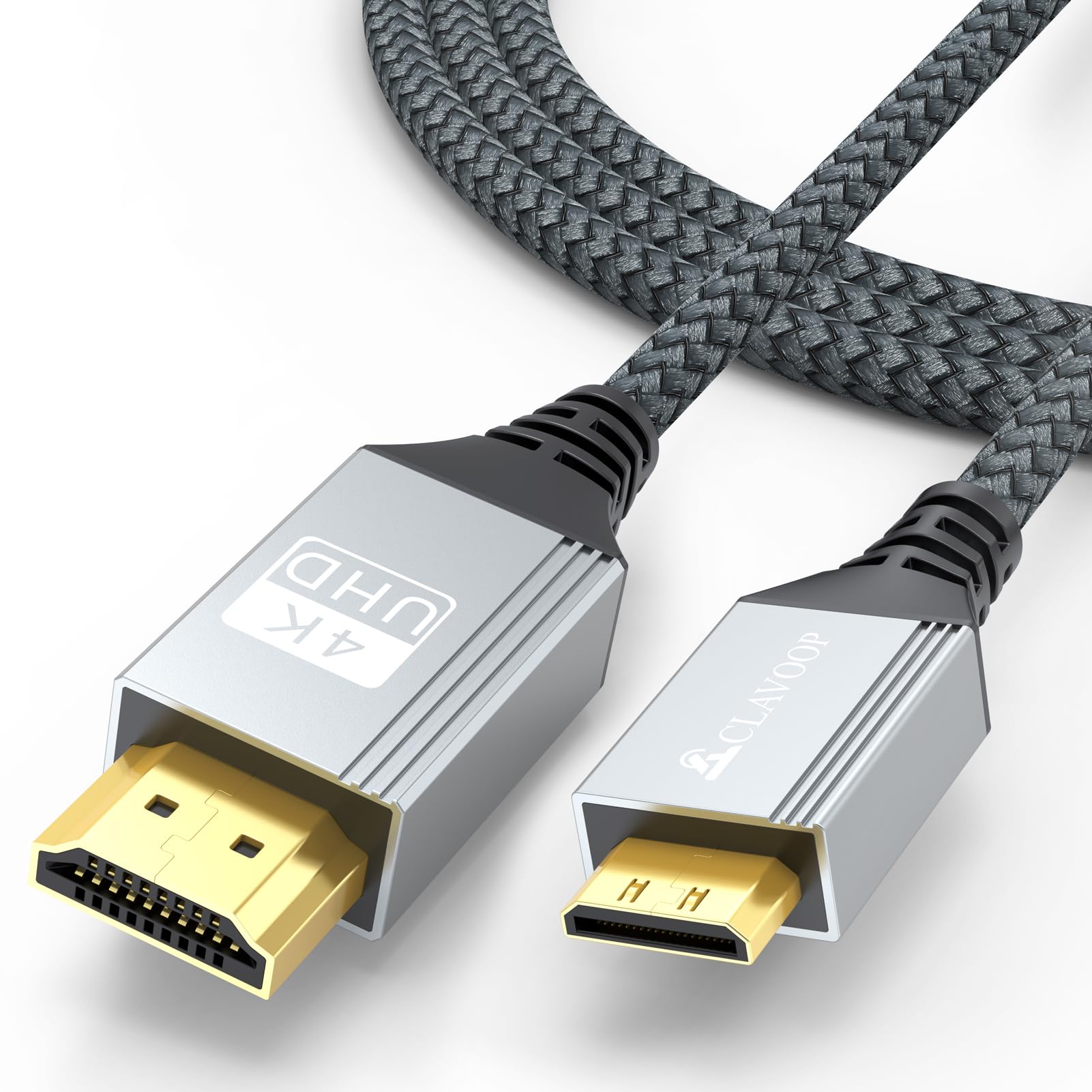 CLAVOOP Mini HDMI to HDMI Cable(6.6ft, 1pack)