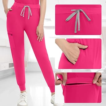Scrubs Set for Women, V-Neck Medical Work Uniforms Top & Pants