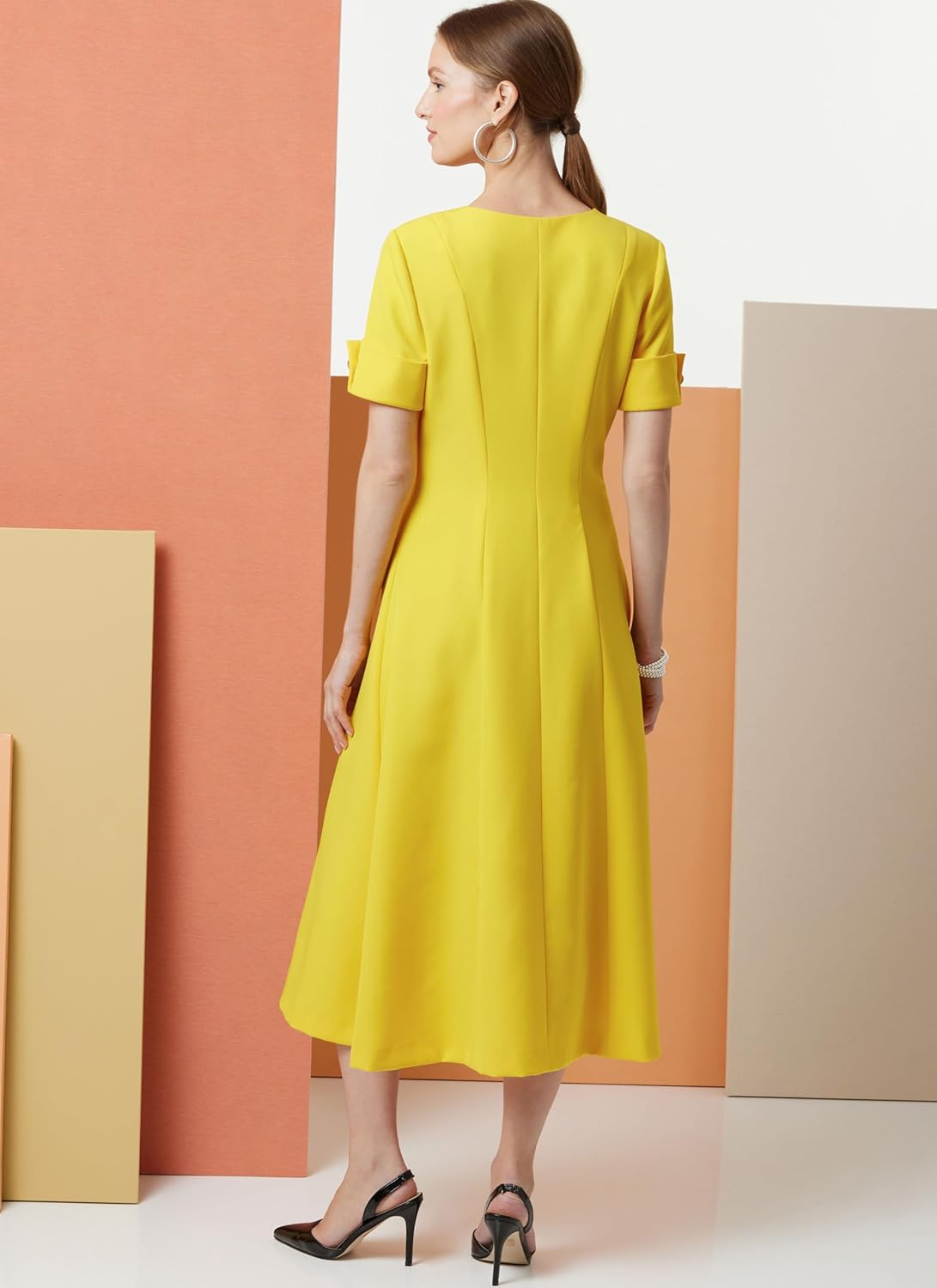 Butterick B7005E5 Misses' Button Front Fit and Flare Dress Sewing Pattern Packet, Design Code B7005, Sizes 14-16-18-20-22