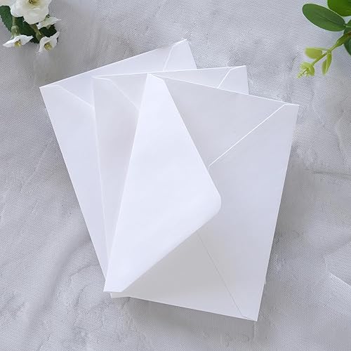 Miniatura 7 de PONATIA Paquete de 50 sobres A1, sobres blancos de 3.62 x 5.2 pulgadas, perfectos para tarjetas de boda, tarjetas de confirmación, sobres de