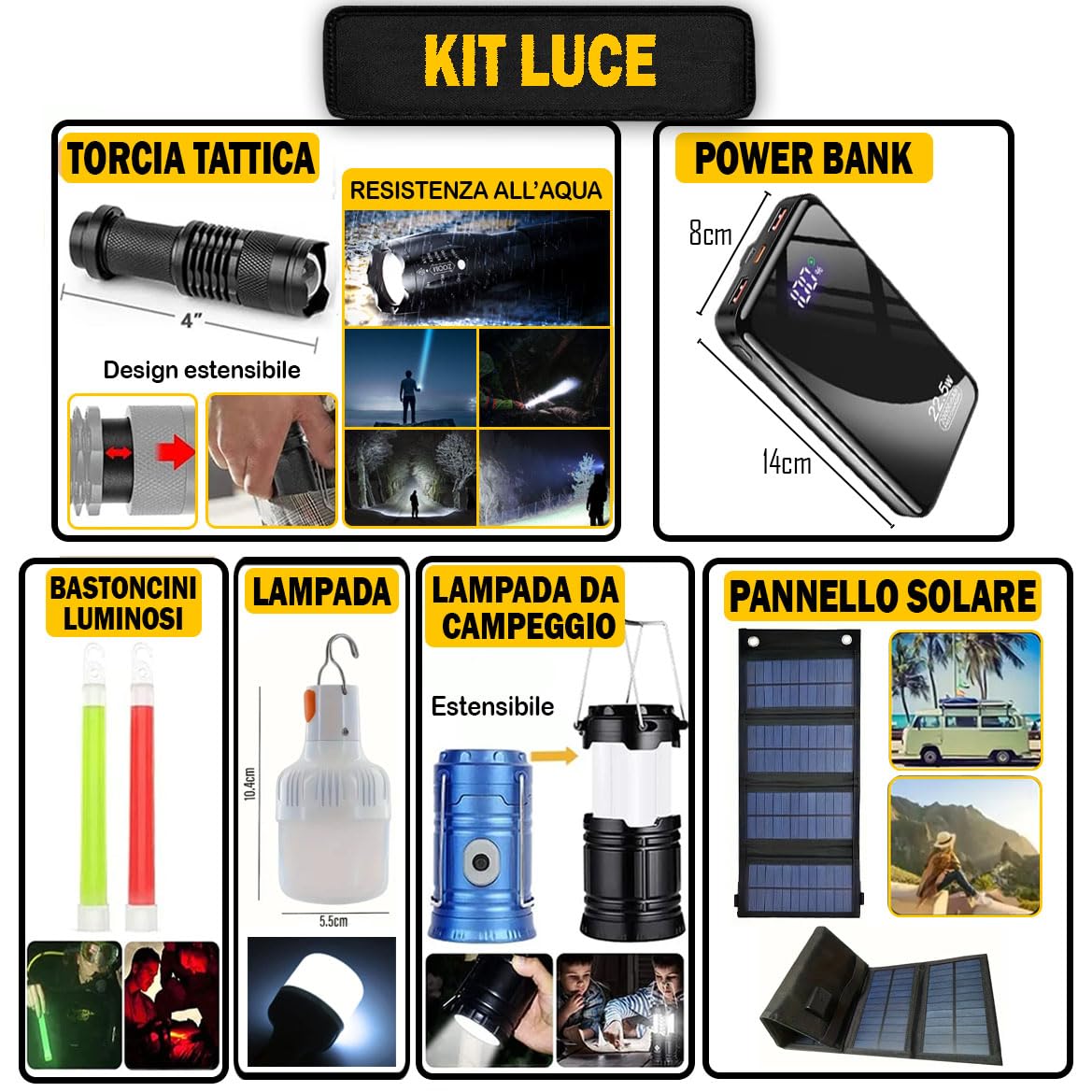 Kit di Sopravvivenza Avanzato - Zaino di Emergenza con Accessori Outdoor (Z2standard)