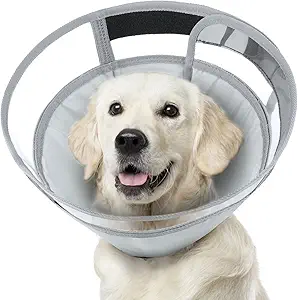 Soft Dog Cone Collar for Dog After Surgery, Anti Bend Dog Cone for Medium Large Dog, e Cone Collar Prevent Pet Puppy Bite Licking Scratching Touching, After Surgery, Wound Care, Spay, Neuter L