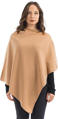 Dalle Piane Cashmere - Poncho Cashmere Blend - Made in Italy, Color: Camel, One Size
