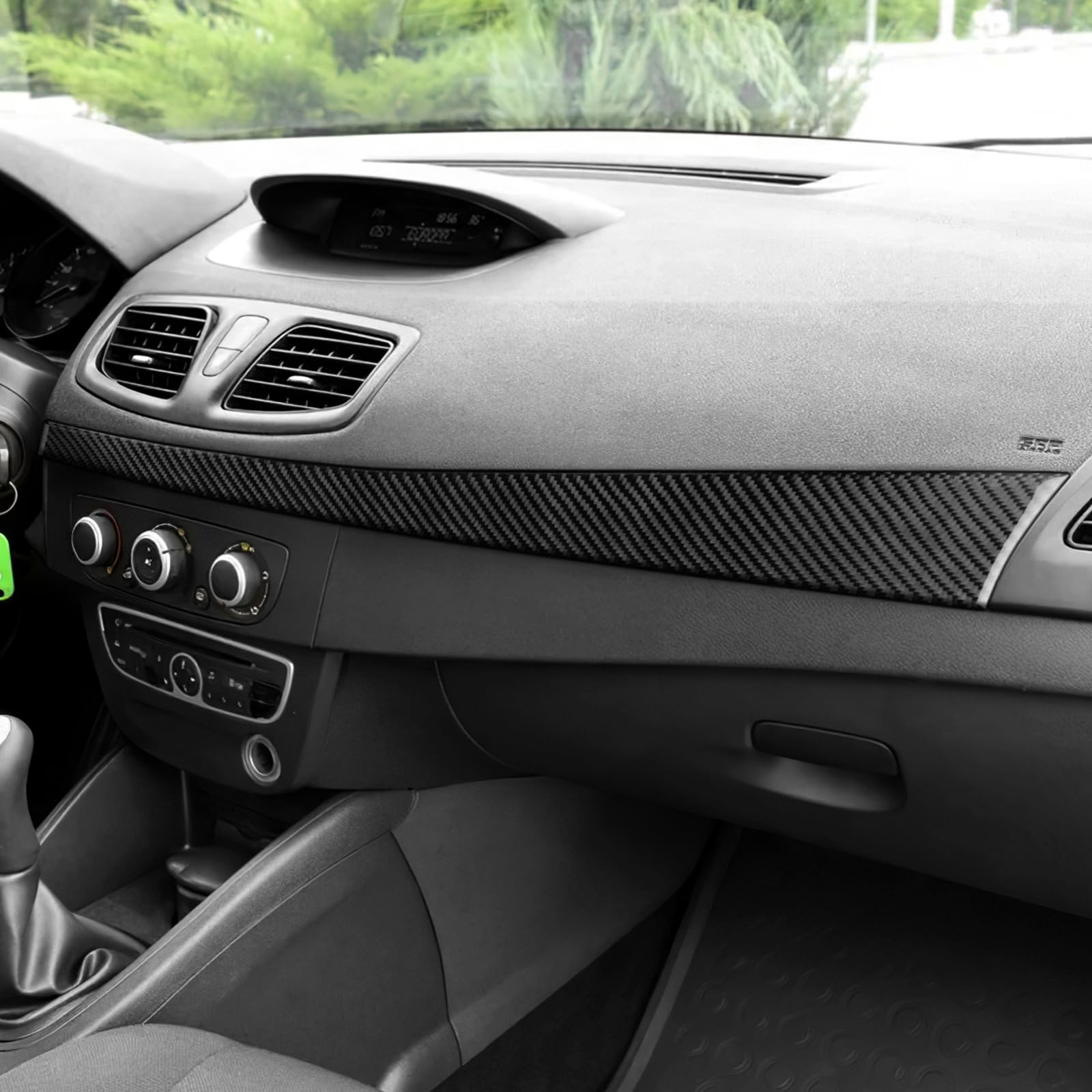 KUNGKIC Para Renault Megane 3 RS Fluence 2009 2010 2011 2012 2013 2014 Cubierta de tablero de fibra de carbono, envoltura para salpicadero, panel de revestimiento de puerta, cubierta para tablero