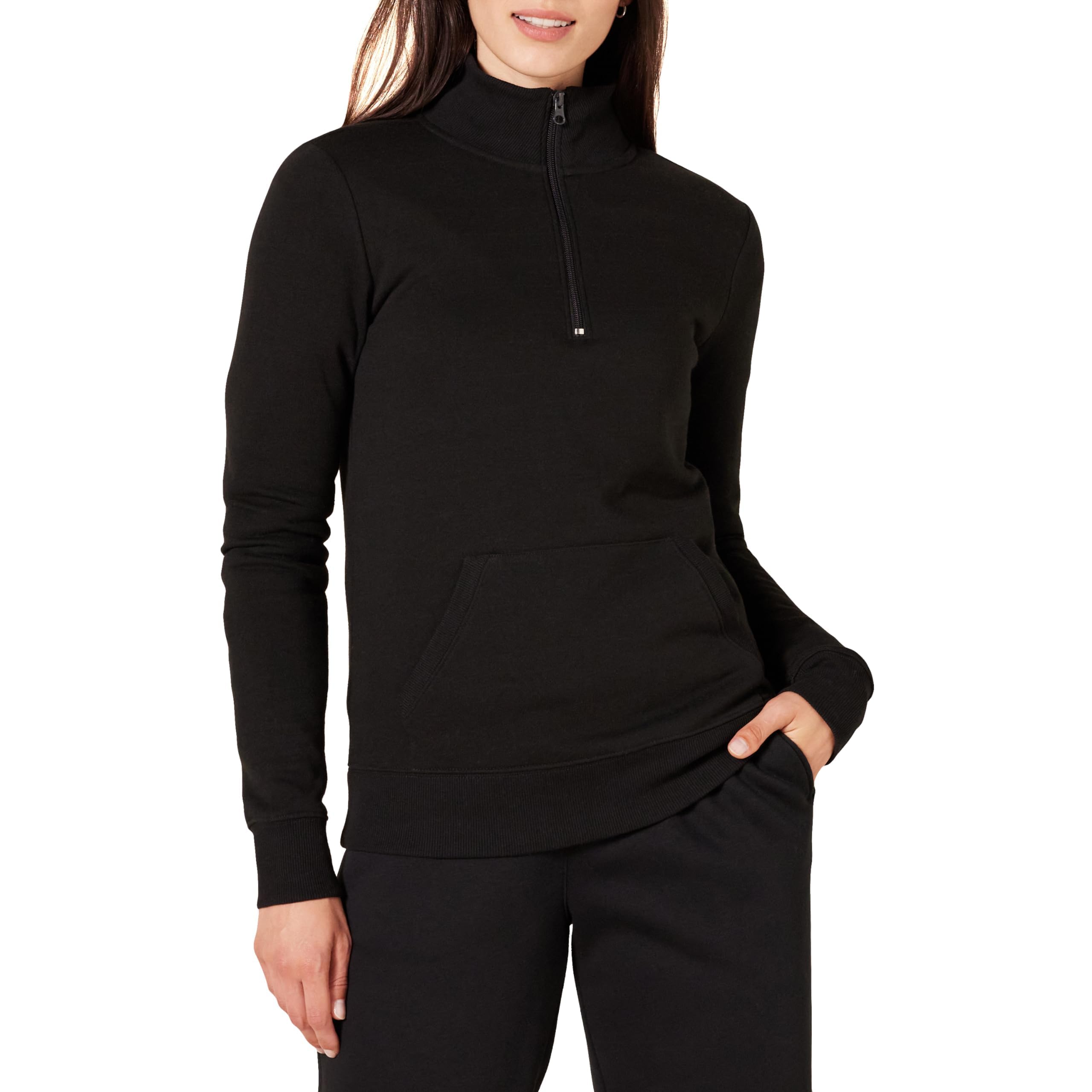 Amazon Essentials Top in Pile con Cerniera a Un Quarto a Maniche Lunghe (Disponibile in Taglie Forti) Donna