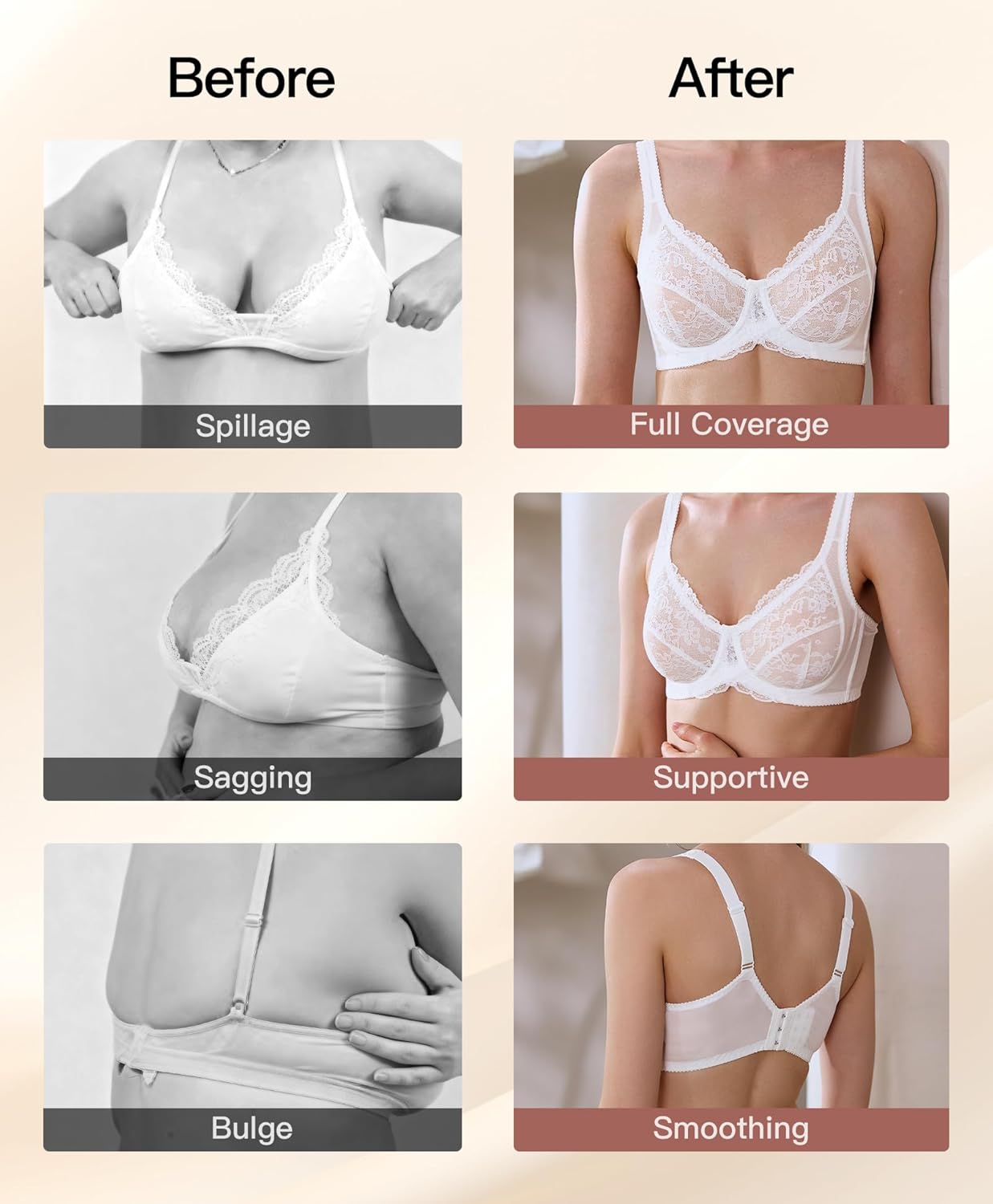 Minimizer Bras for Women Full Coverage Lace Underwire Support Push Up Bra for Heavy Breast Everyday Wear - Image 2