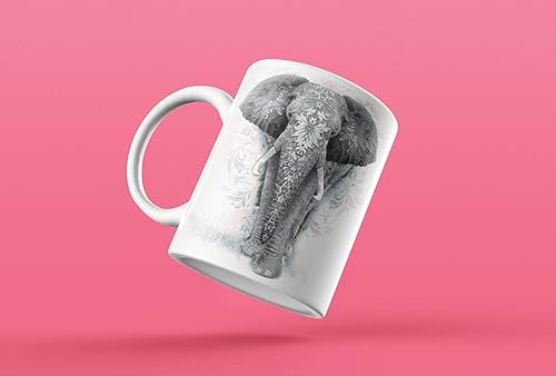 Miniatura 2 de Taza de elefante, tazas de viaje de cerámica de animales lindos, taza para amantes del café, diseño de elefantes, gran novedad, ropa decorativa para