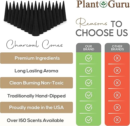 Miniatura 5 de Dragons Blood Charcoal - Conos de incienso de carbón vegetal de 2 pulgadas, paquete de 60 unidades a granel, conos perfumados naturales, hechos a