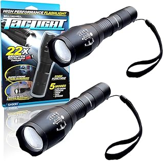 Bell + Howell 1176 Taclight High-Powered Tactical Flashlight with 5 Modes & Zoom Function (Original, Set of 2)