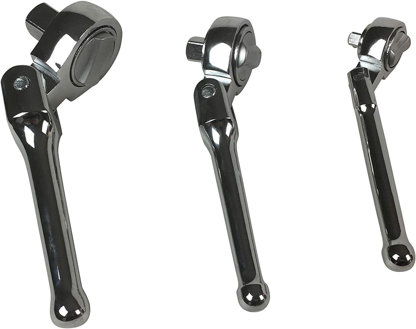 Stubby Flexible Swivel Head Ratchet 3 Sizes Set Tools