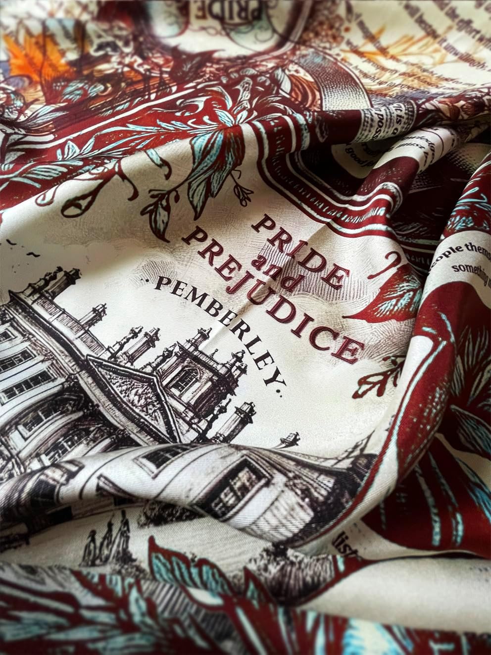 Universal Zone Pride & Prejudice Satin Scarf - Neck, Head & Bag Scarf. Pemberley, Jane Austen Gift, Light Academia - Image 6