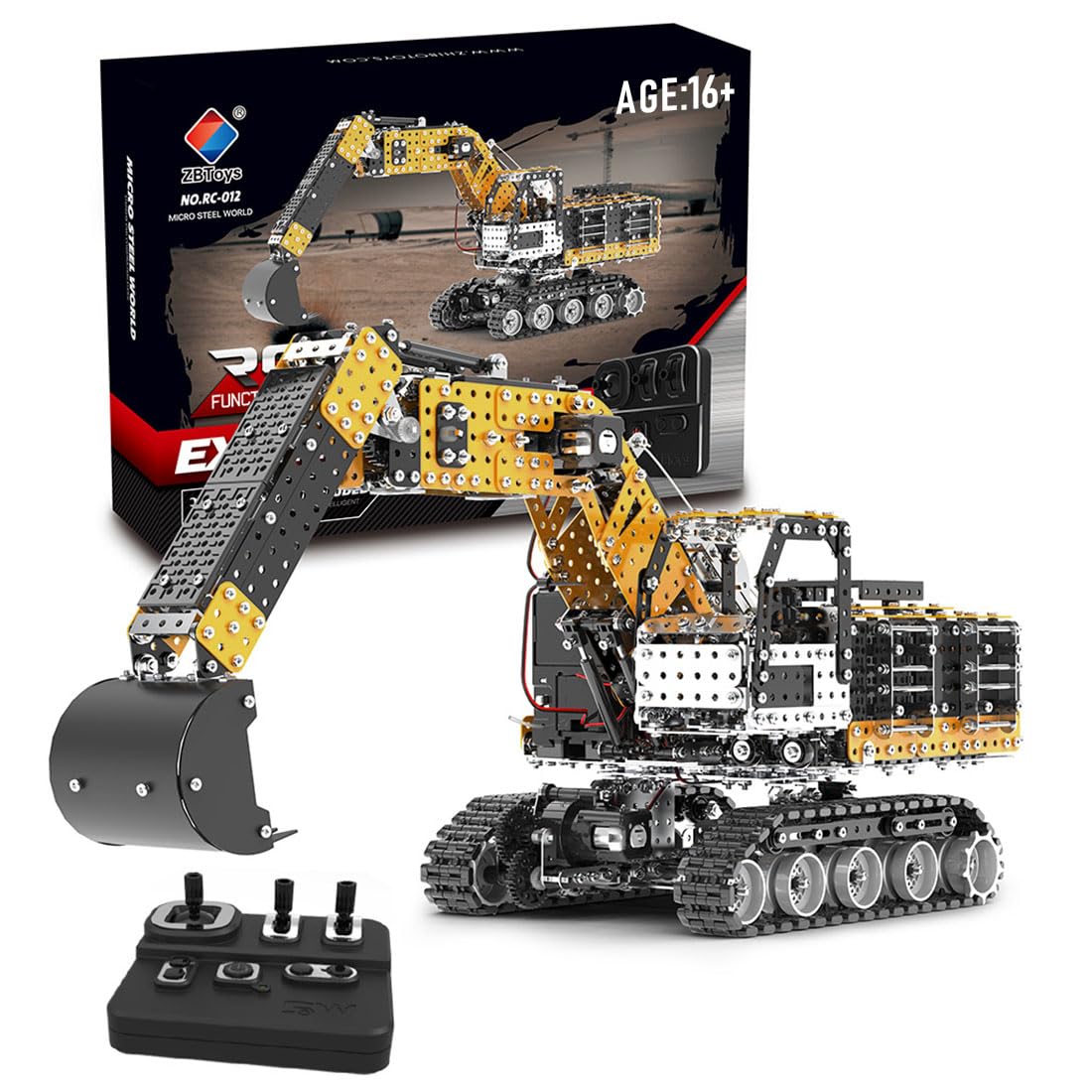 Palapozzy 3D Metal Puzzles for Adults 2.4G 12CH RC Excavator, DIY Assembly Vehicle Construction Kits Puzzle, Home Desk Decoration Building Sets Gifts (2546PCS)
