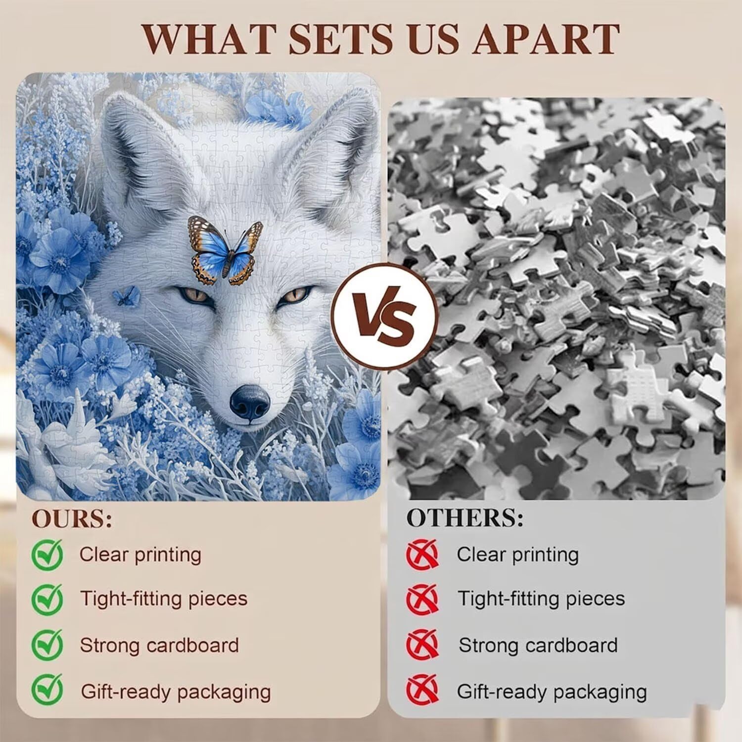Puzzle 3000 Teile, Holzpuzzle Erwachsene 122 x 81 cm, Kniffliges Denksport Spiel, Großer Puzzlespaß für anspruchsvolle Liebhaber, Familienspiel, Puzzles für Dekor und Geschenk Niedlich Tier f0-565