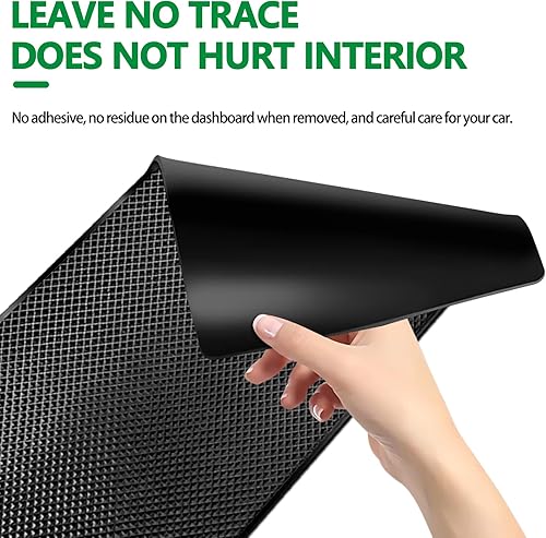 Vista 24 de Tapete de goma antideslizante para salpicadero, tamaño de 10.6 x 5.9 pulgadas, tapete antideslizante para automóvil, accesorios para organizador