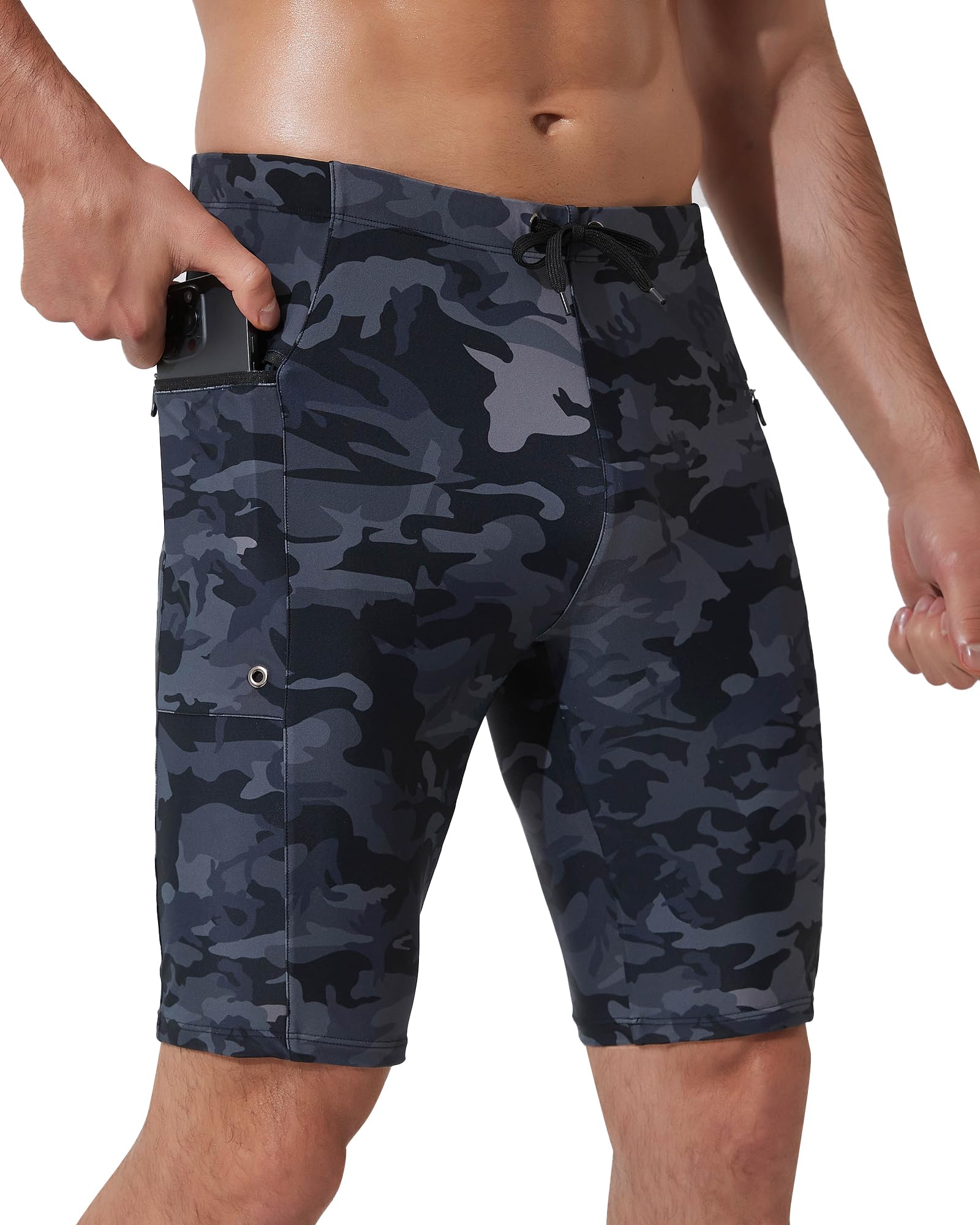 Arcweg Maillot de Bain Homme Sport Long Boxer de Natation pour Homme avec Cordon de Serrage Réglable pour Plage Sport Natation Plongée,S-XXL