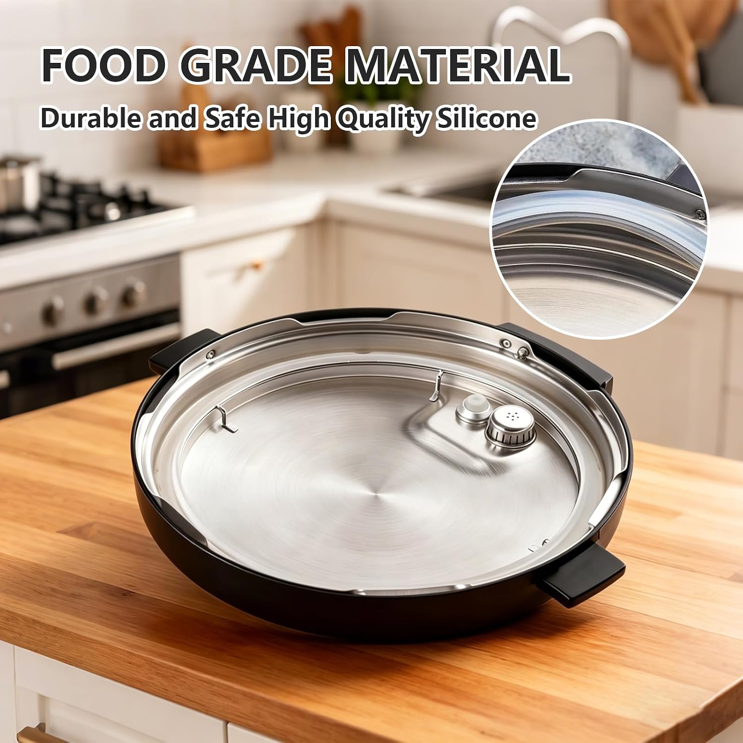 Silicone Pressure Cooker Gasket, Anti Leakage Pressure Cooker Replacement Sealing Gasket, Clear Silicone O Ring Replacement Accessory Part for 22cm Inner Diameter Pressure Cooker