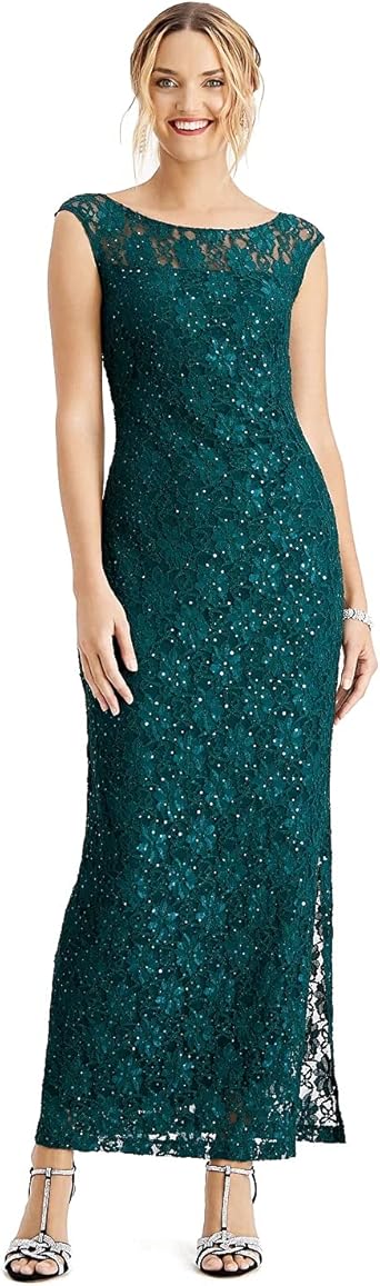 connected apparel sequin lace dress