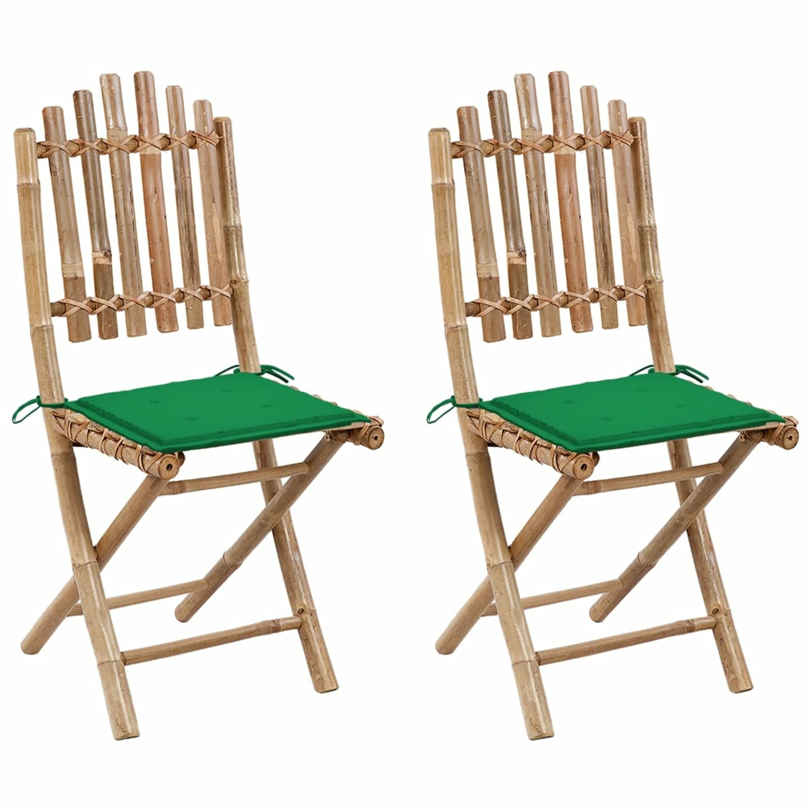 Chaises de jardin pliables d'extérieur GN en bambou haut de gamme avec coussins