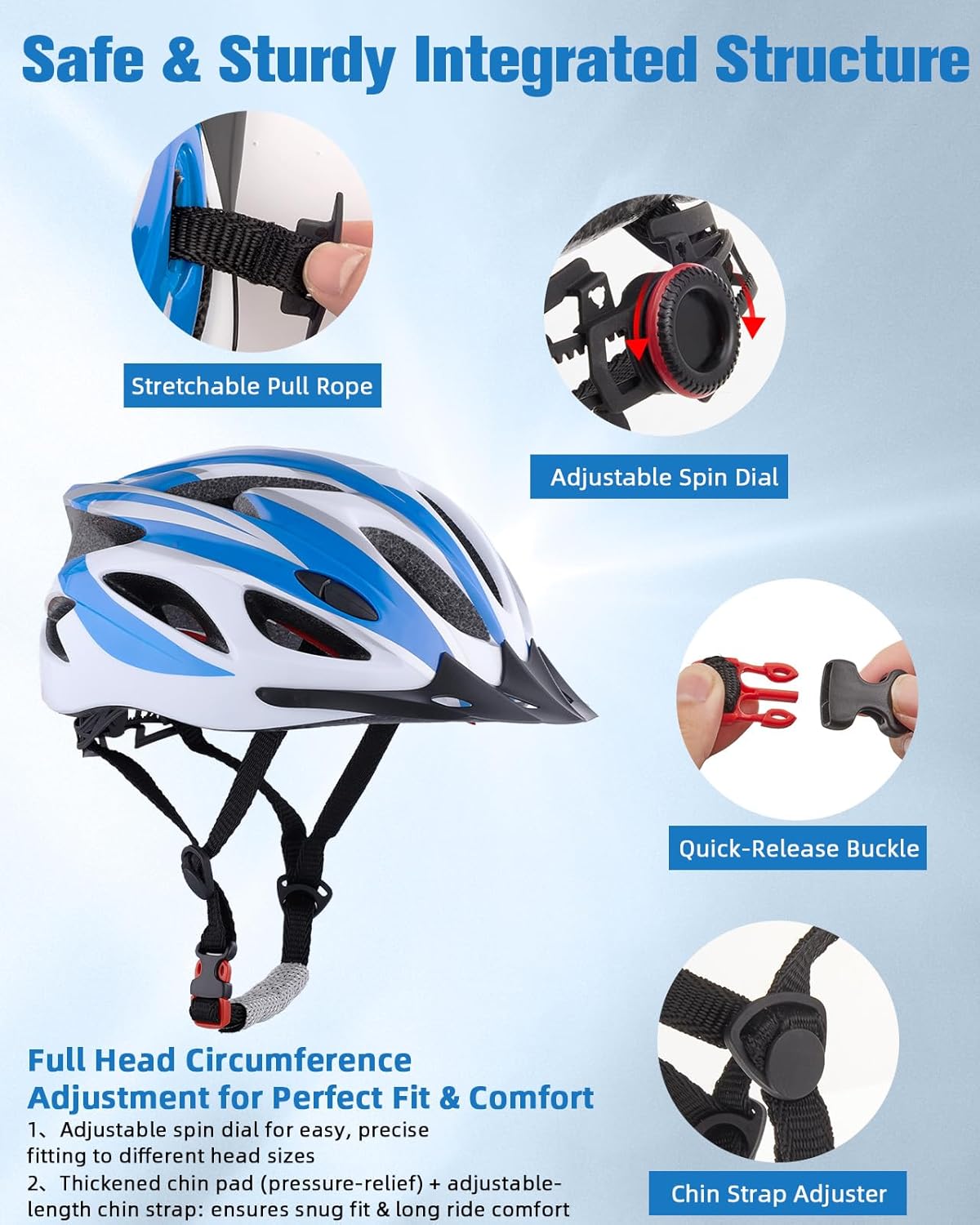 Zacro Adult Bike Helmet, Lightweight Bicycle Helmet with Removable Pads and Visor, CPSC Certified Safety Helmet for Men Women, Mountain Road Cycling Helmet for Adult