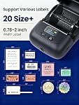 Phomemo Label Printer - M110 Label Maker with 3 Tapes, Mini Portable Barcode Label Printer for Retail, Address, Barcode, Home, for PC/Mac, iOS/Android, Ebony Black