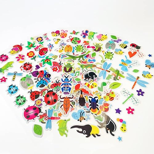 Miniatura 7 de Calcomanías hinchadas 3D para niños, 8 hojas diferentes, incluyendo calcomanías de animales para niños y niñas Animales,Dinosaurio