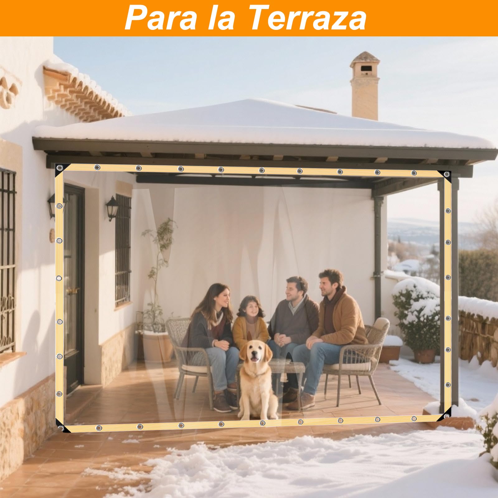 BeGrit Lona Transparente con Ojales Lona Impermeable con Cuerda Lona Protectora de PVC para balcón jardín Exterior Invernadero Terraza Plantas Muebles Pérgola 2x2m