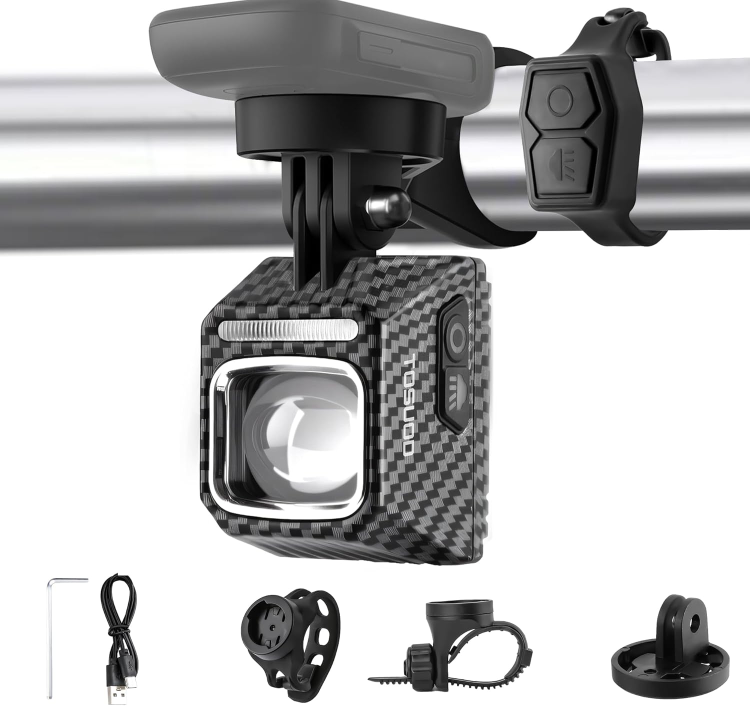 Bike Light Underneath Mounted Headlight for Night Riding, 2000LM Cut-Off Line Beam, Rechargeable Front Bicycle Light, 9 Modes, IPX6 Waterproof for Road MTB E-Bike
