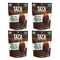 Vista 9 de Almendras cubiertas de chocolate orgánico, 55% chocolate negro, bolsa de 3.5 onzas (12 unidades), veganas