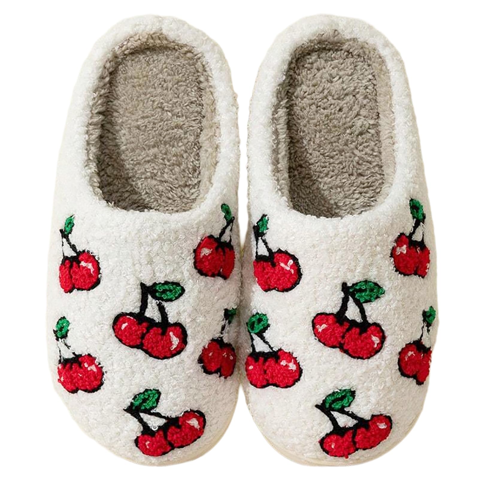 Womens Mens Cute Fuzzy Heart Slippers Memory Foam Fluffy Couple Slippers Cozy House Indoor Outdoor Shoes