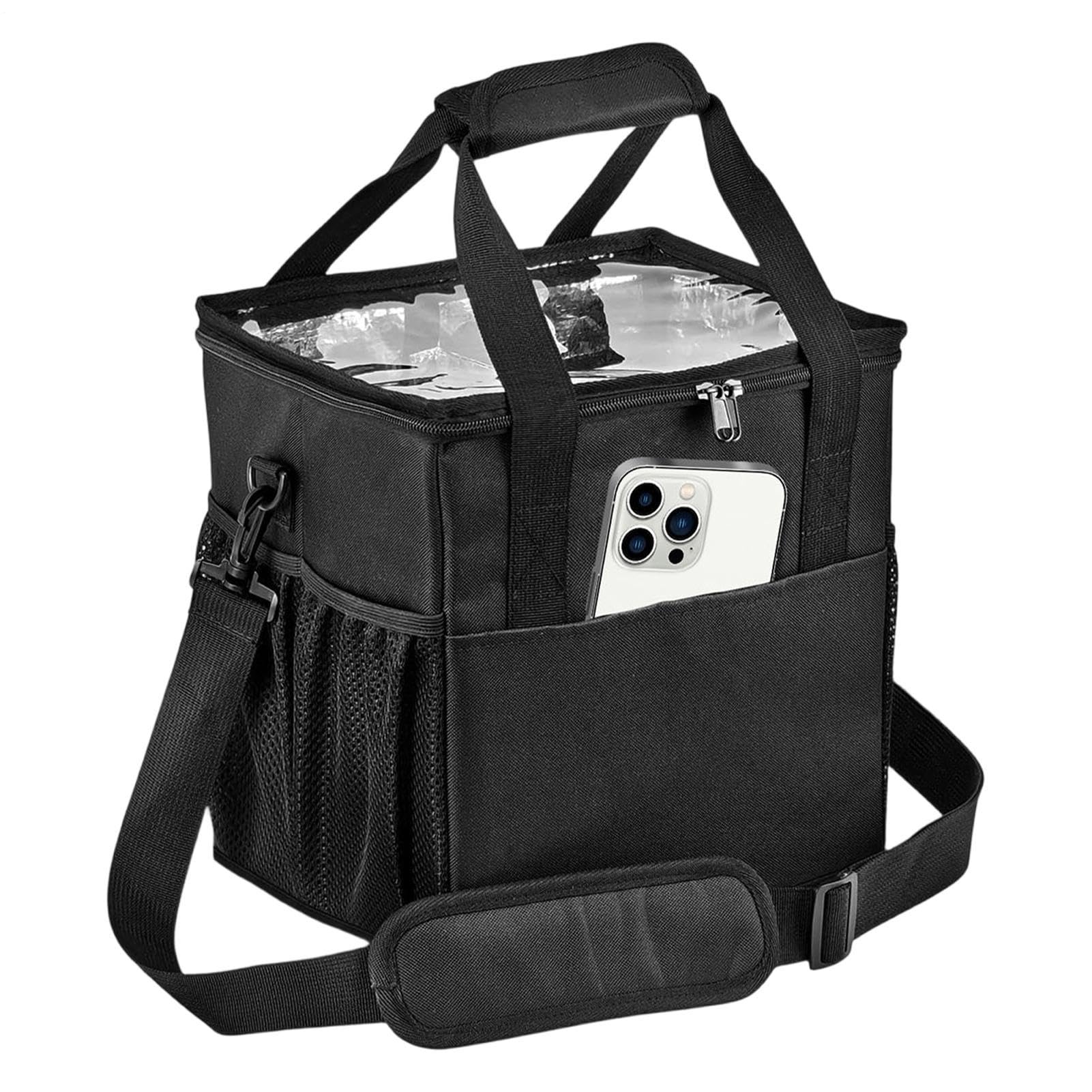 Borsa Porta Bevande Tracolla Regolabile Dotata di Manico e 4 Scomparti | Portabottiglie con Tracolla per Caffè e Bevande Calde e Fredde, Campeggio Viaggi Escursioni Attività Sportive e Gite in Fam