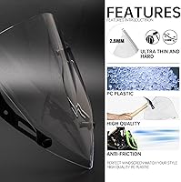 Vista 3 de Evomosa Parasol deportivo para parabrisas de motocicleta compatible con MT-07 MT07 FZ07 2018 2019 2020 18-20 (transparente)
