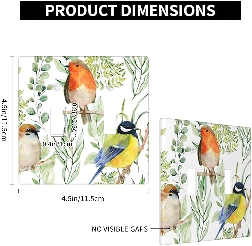 Miniatura 3 de Placas de interruptor de luz de doble palanca y cubiertas de enchufe, placa de pared eléctrica decorativa de 2 bandas, placa de interruptor de