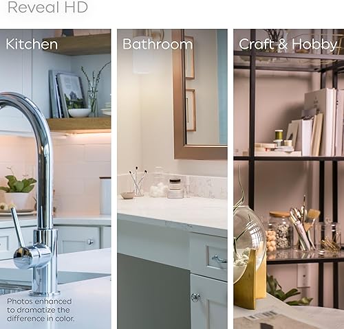 Miniatura 5 de GE Reveal Bombillas LED, luces de vela, 60 vatios, bombillas decorativas transparentes B11, base mediana (paquete de 2)