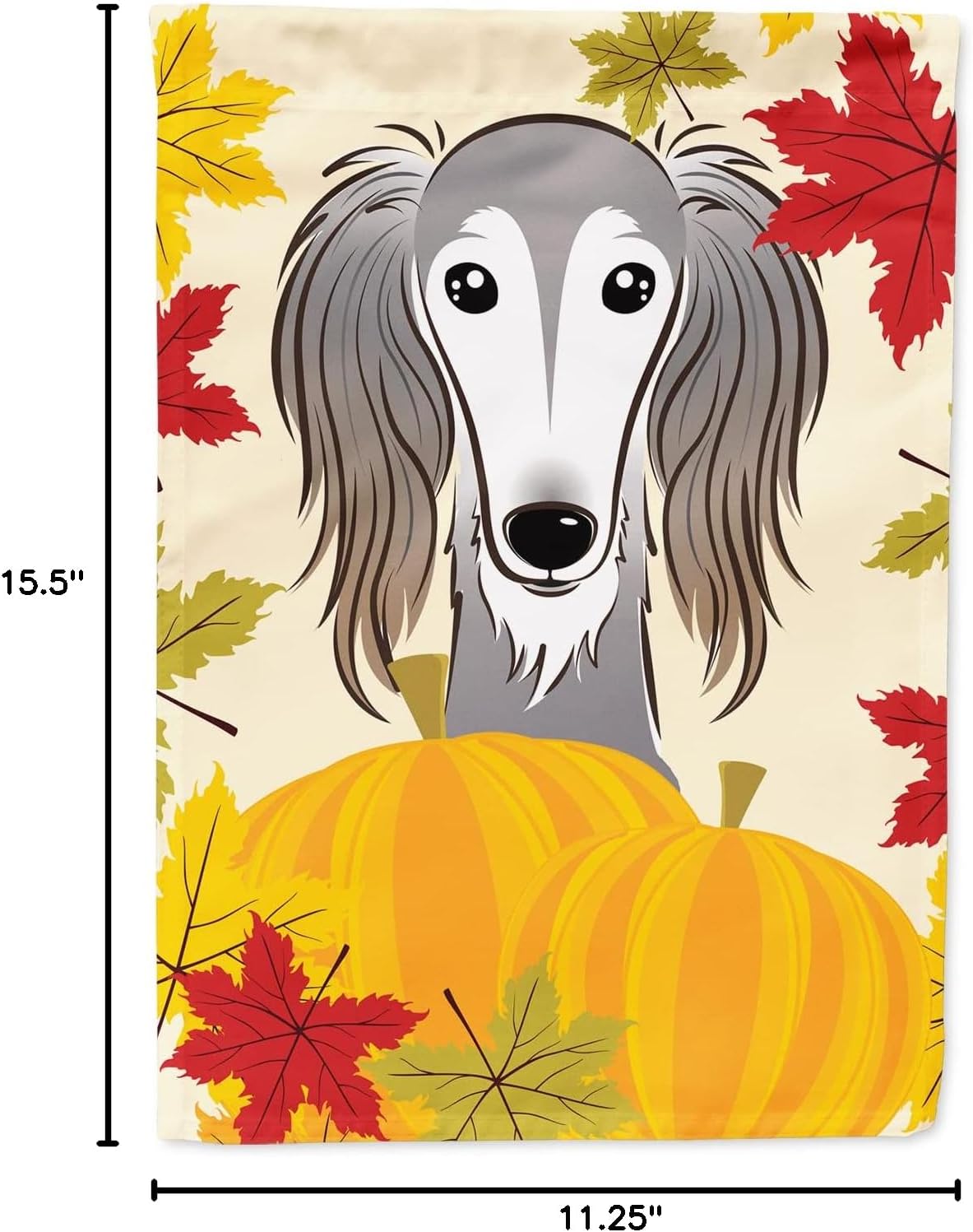 Caroline's Treasures BB2035GF Saluki Thanksgiving Garden Flag Mailbox Flag Decorative Yard Flag Banner Outside Patio Artwork Yard Flower Beds, Garden Size, Multicolor
