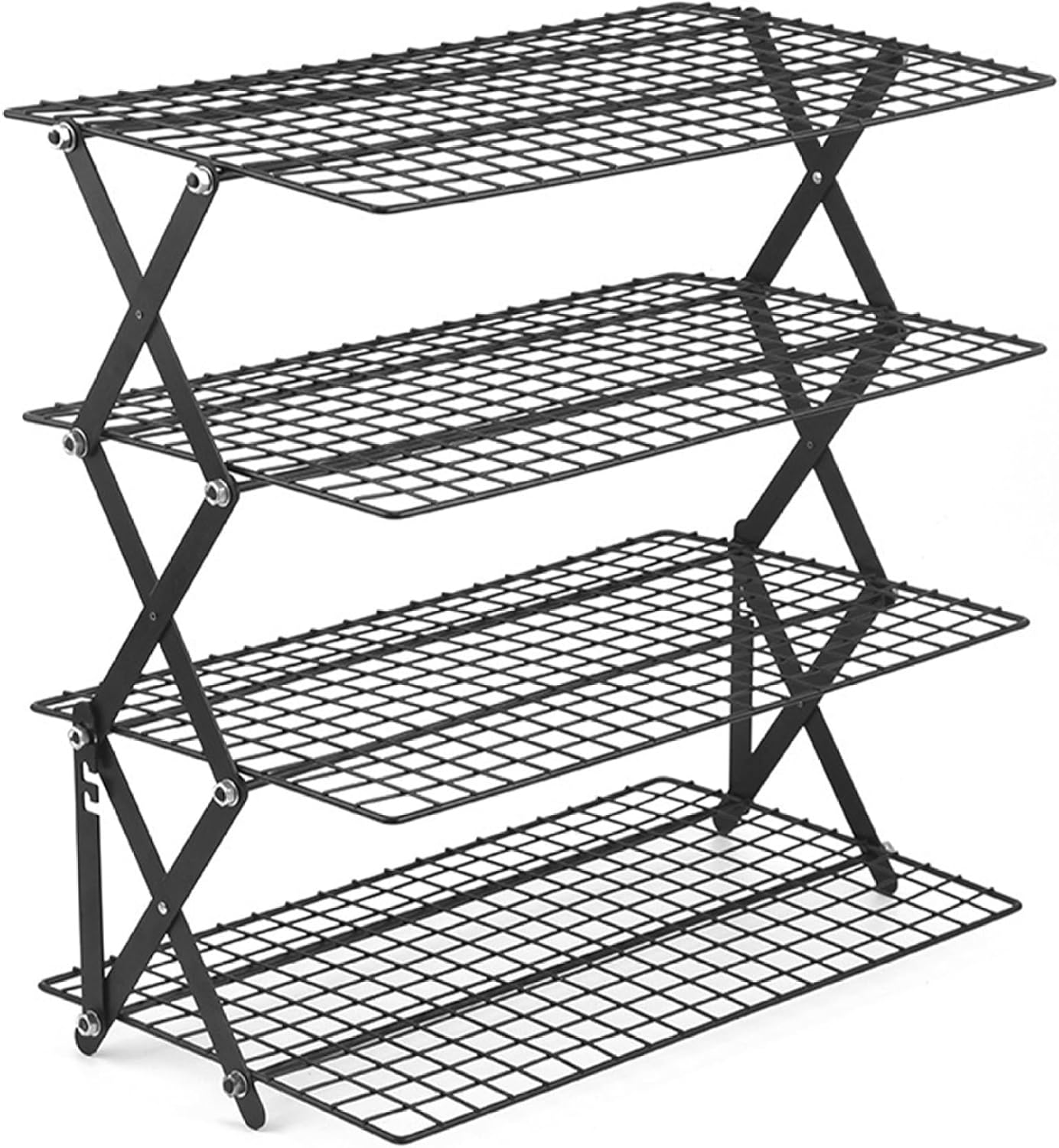 Cooling Racks for Cooking and Baking, 4 Tiers Collapsible Foldable Iron Wire Baking Cooling Rack for Kitchen Camping