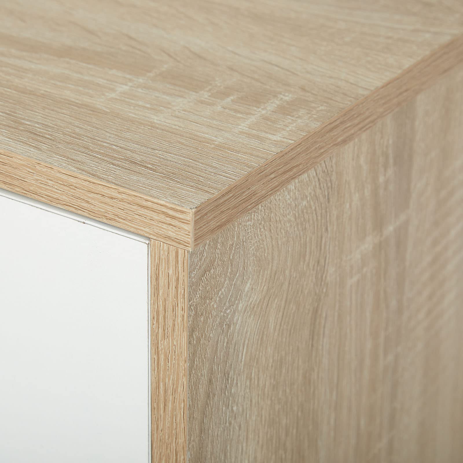 Meerveil Étagère de Rangement 9 Cubes Bibliothèque en Bois Armoire de Rangement, Inclus 4 Cubes Ouvertes et 5 Cubes avec Portes pour Salon Bureau Style Moderne, Chêne
